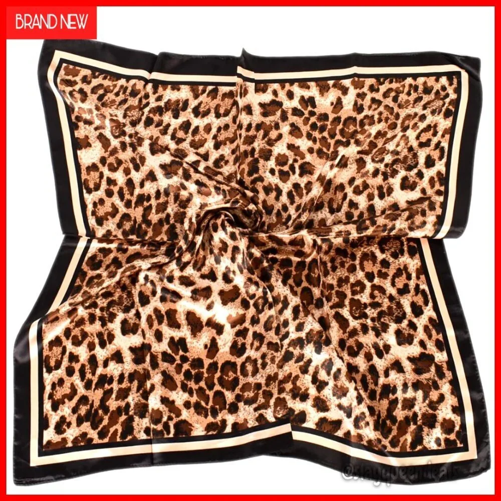 Large 35x35 Silk-Like Square Scarf Head Wrap Satin Bandana